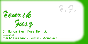 henrik fusz business card